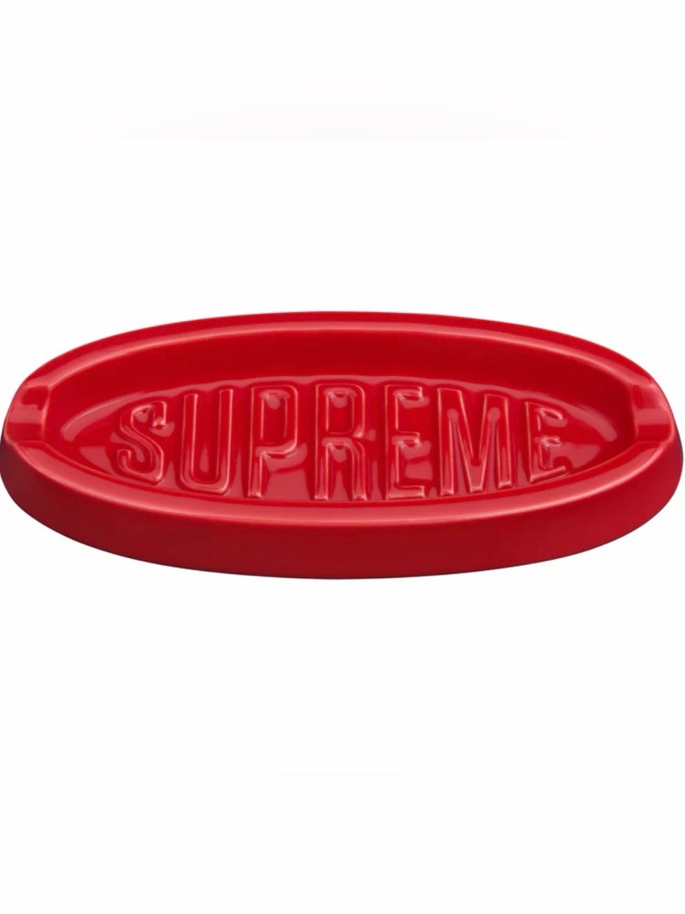 Supreme Red Embossed Oval Logo Tray